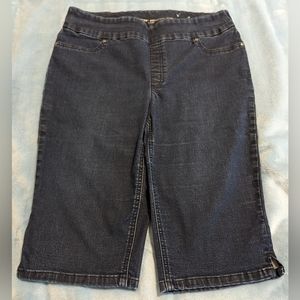 Chico's Pedal Pushers Pull On Stretch Denim Size 2.5
